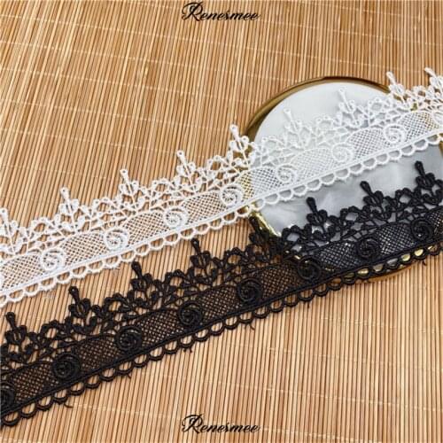 2Yards Polyester Lace Unilateral Fine Embroidery Trims Womens Lace Fabric Lace Home Soft Decoration Handmade Accessories