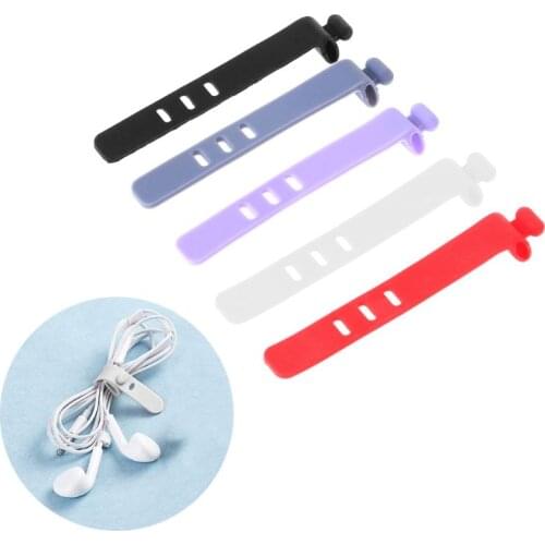 4Pcs Silicone Cable Winder Earphone Data Line Mouse Keyboard Cable Cord Organizer Holder Winder for Phone Computer