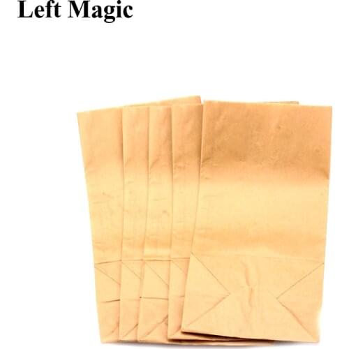 5 Pcs Kraft Paper Bag Magic Trick Use For Ghosty Devils Nail Banana Hammer Orange Disappear O Lite Bag Stage Magic Props G8184