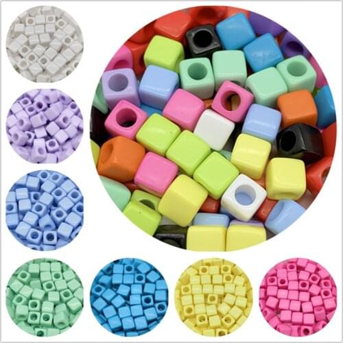 50pcs 7x7mm Square Shape Acrylic Spacer Beads For Jewelry Making DIY Handmade Bracelet Necklace