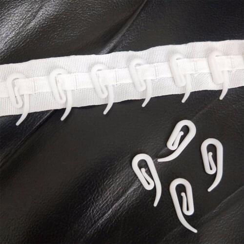 6-Shaped Plastic Injection Curtain Plastic Hook White Plastic Curtain Hook Drapery HooksCurtain Accessories 100 Pcs/pack