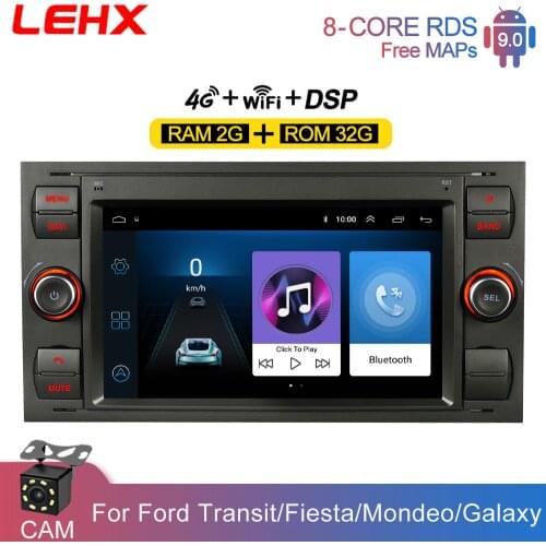 LEHX 2 Din Radio Car autoradio Android Multimedia Player For Ford Mondeo S-max Focus C-MAX Galaxy Fiesta transit Fusion