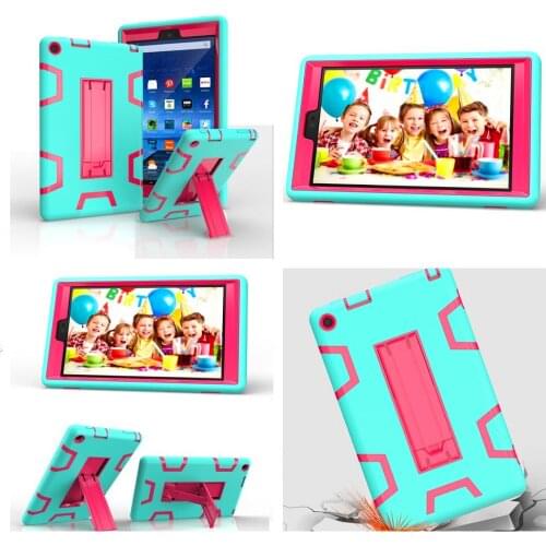 Case For 2016 Amazon Kindle Fire HD 8 HD8 Tablet Hit Color 3 in 1 Hybrid Heavy Duty Shockproof Rubber Hard Case For fire HD 8