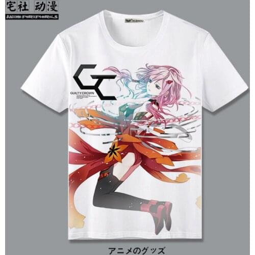Guilty Crown T-shirt Inori Shu Ouma 2D World Anime Peripheral Short-Sleeved T-shirt Clothes Men Women Summer Clothes anime shirt