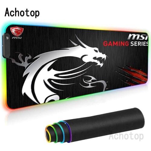 RGB MSI Mousepad LED XXL Gamer Anti-slip Rubber Pad Play Mats LED Light Gaming Mouse Pad Gaming for Keyboard Laptop Computer PC