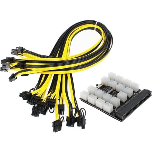 Breakout Board And Cable, Power Supply Breakout Board And 17pcs 18AWG Cable For HP 1200 /750W Watt Power Module Mining Ethereum