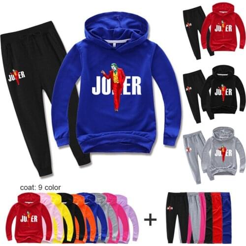 Child Halloween profile picture Role Play joker Clothing Set Kids Hoodies + Pants 2pcs Suit Boys Tracksuit Girls Casual Outfits