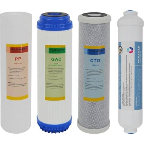 Reverse Osmosis System Replacement Filter Sets without membrane, 10" Pre-Filters plus Inline Post Carbon filter(stage 1 ,2 ,3&5)