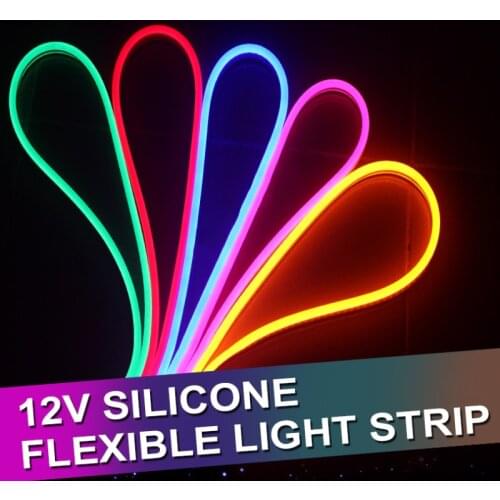 1/2/3/4/5M Round LED Flexible Strip Light DC 12V SMD 2835 LED Neon Flex Tube Outdoor Waterproof Rope String Lamp 12W/M