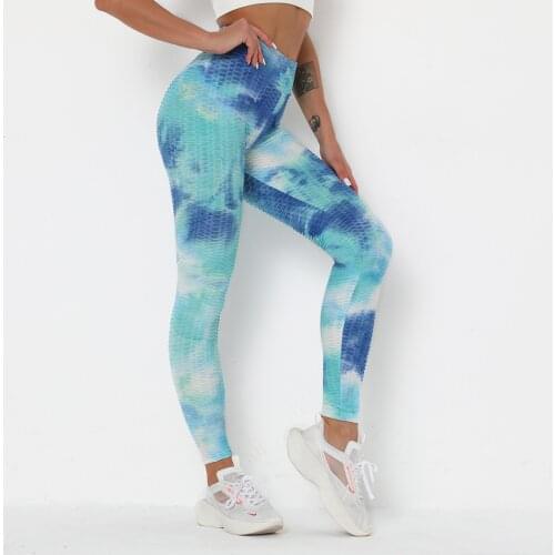 Tie dye Yoga Pants Fitness Sports Leggings Jacquard Sports Leggings Female Running Trousers High Waist Yoga Tight Sports Pants