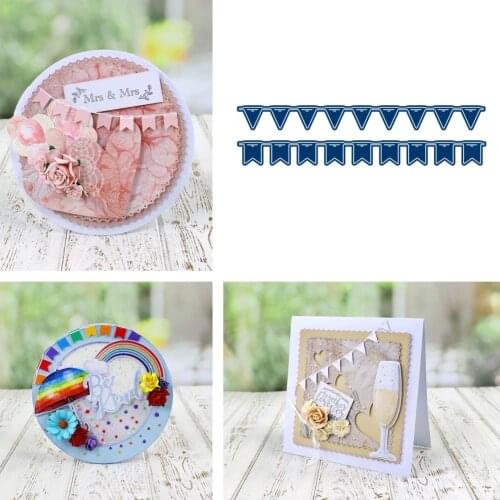 2021 HOT Holiday celebration triangle banner New Cutting Dies Scrapbook Diary Decoration Stencil Embossing Template DIY Greeting