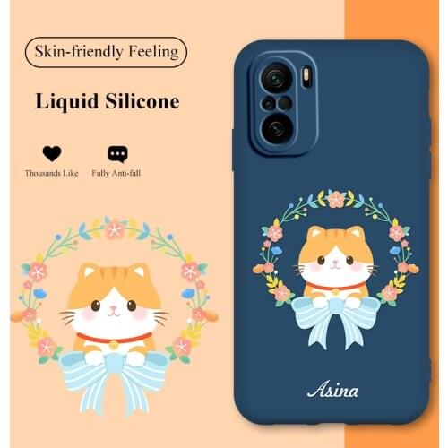 ASINA Cute Cartoon Case For Xiaomi Poco F3 F2 Pro Official Original Liquid Silicone Cases For Xiaomi Poco X2 X3 NFC Cover Funda
