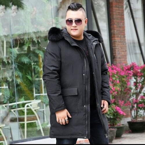 Mens Winter Jacket Large Size 9XL 10XL Large Stand Collar Hooded with Fur Collar Cotton Can Remove Cap Thicken Warm Jacket