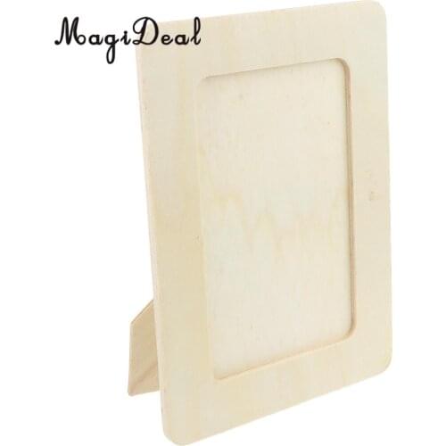 2017 New Arrival Unfinished Wooden Photo Frame Home Decor Wedding Baby Birthday Pictures Frames DIY Craft Gifts 19 x 14 cm