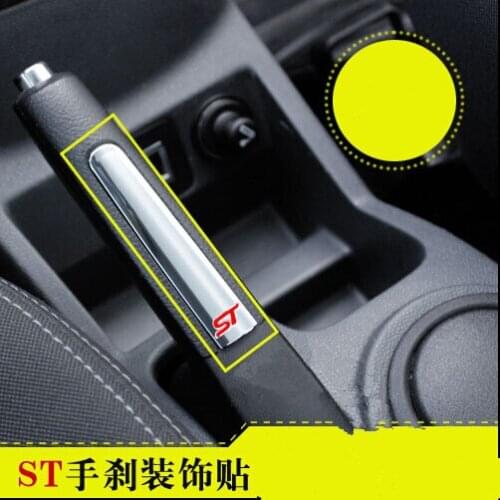 New ABS Chrome Trim Handbrake Paillette Decoration Stickers Case for Ford Fiesta Ecosport car-styling auto Accessories