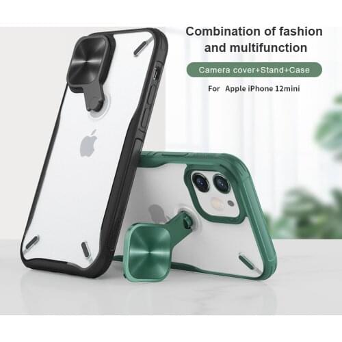 New Lens protective bracket phone case for Iphone 12 mini 12 pro translucent PC hard back cover for iphone 12 Pro max phone case