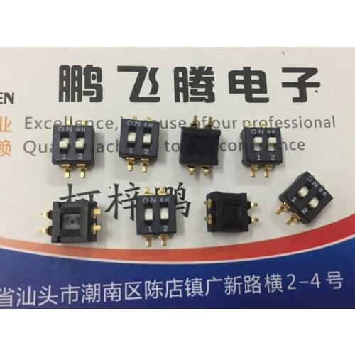 Original new 100% CFS-0203TB dial switch 2-bit piano type flat dial code SMD 2.54MM