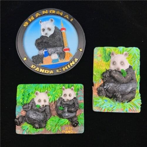 Panda Fridge Magnet Resin Magnetic Creative Shanghai Chinese Characteristic Small Gift Souvenir