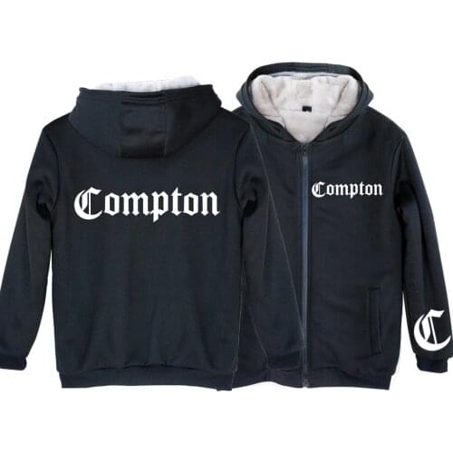 Man Boy Parkas Full Zip Coat Gothic Compton Punk Plus Velvet Autumn Winter Couple Clothes ZIIART