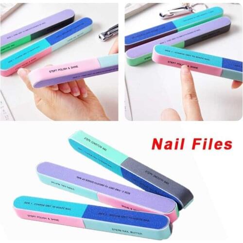 Creative Printing Nail File Sanding Sand Six-sided Polishing File Nail Tool Manicure Tools Nail Files Y40