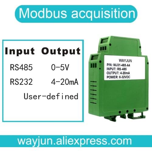 RS485/232 to 0-10V voltage / 4-20mA current signal Modbus protocol remote I/O module WJ31
