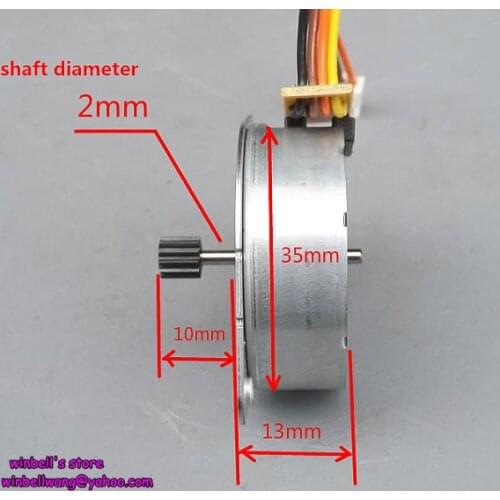 Brand new 5V 35mm stepping motor 2-phase 4-wire stepping angle 7.5 ,with gear 4 modulus 12teeth