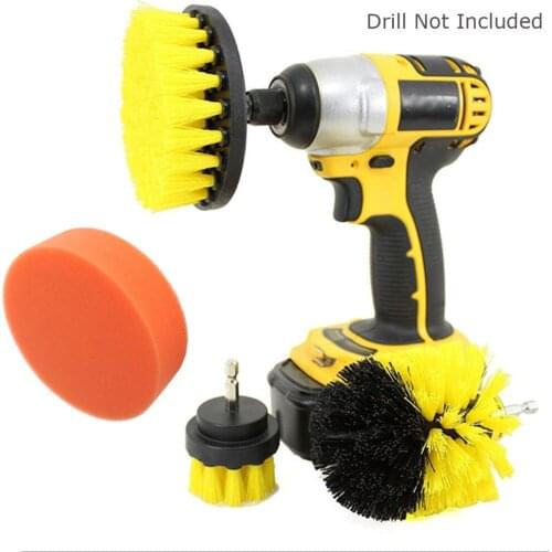 4 Piece Scrub Brush Power Drill brush Purpose Time Saving Kit-Perfect for Car Cleaning Grout, Tile, Counter, Shower, Floor, Kitc