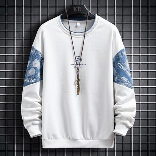 Men Sweatshirts Pullovers 2021 Casual Mens Printed Hoodies Harajuku Streetwear Spring Autumn O-Neck Long Sleeve Sweatshirt Tops