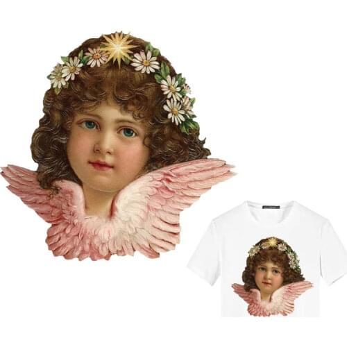 Iron on transfer Angel wing patches clothing applications heat-sensitive heat transfer stickers decor DIY T-shirt kids print E