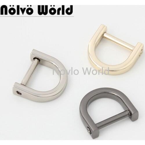 50-100pcs 16mm bags hardware top quality square edge Fat Screw d-ring for handbag metal accessory d ring 50pcs