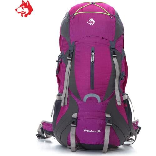 60L primitive adventure gear Orange/Purple/Green waterproof external frame outdoor trekking climbing hiking backpack