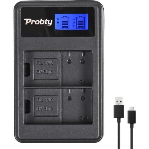 Probty EN-EL15 ENEL15 EN EL15 LCD USB Dual Charger for Nikon 1 V1 D810 D610 D750 D800E D810A D800 D7200 D7100 D750 D600 D7000