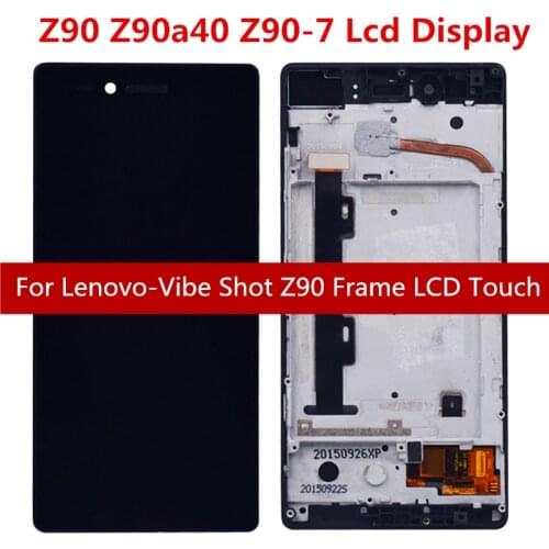 LCD Display Touch Screen Digitizer Assembly +Frame For Lenovo Vibe Shot Max Z90 Z90-7 Z90-3 z90a40 z90-a