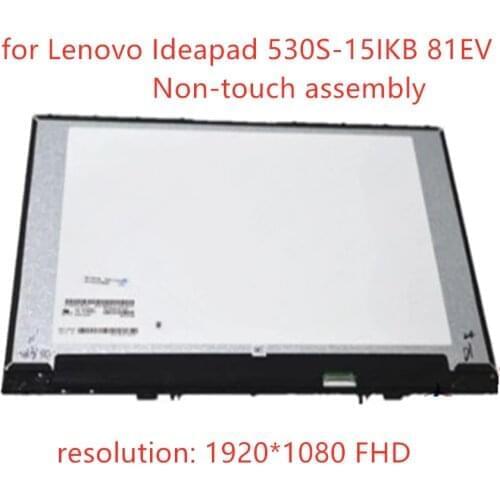 15.6" FHD IPS LCD Screen Display Panel Glass Assembly + Bezel Frame N156HCA-EAB C1 for Lenovo Ideapad 530S-15IKB 81EV Non Touch