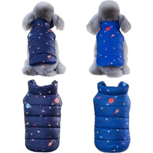 Winter Dog Clothes Thick Jacket Coat Warm Pet Printed Vest Pet Clothing Dogs Waterproof Down Outfit For Small Middle Large Dogs