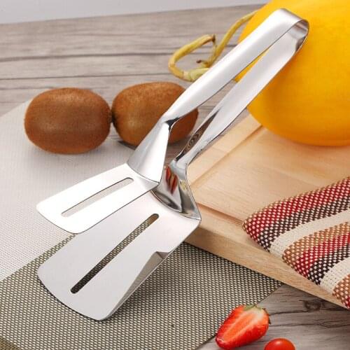 1Pc Multifunctional High Grade Stainless Steel Barbecue Clip Fried Shovel BBQ Tong Bread Steak Meat Vegetable Clamp Cooking Tool