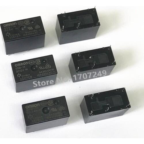10pcs/lot New original OMRON Relay G5Q-14 G5Q-14-5V DC5V G5Q-14-12V DC12V G5Q-14-24V DC24V 5A 5pin alternative G5Q-1 G5Q-1-EU