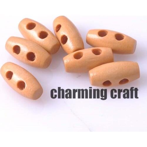 100PCs 2 Holes Wood Sewing Horn Toggle Buttons Cloth Button Cloth Accessories 15x7mm MT0672x
