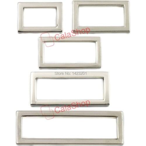120 Pcs / Lot 18mm 25mm 32mm 38mm 50mm Metal Rectangle Rings Webbing Buckles Leather Belt Ribbon Straps Purse Wholesale