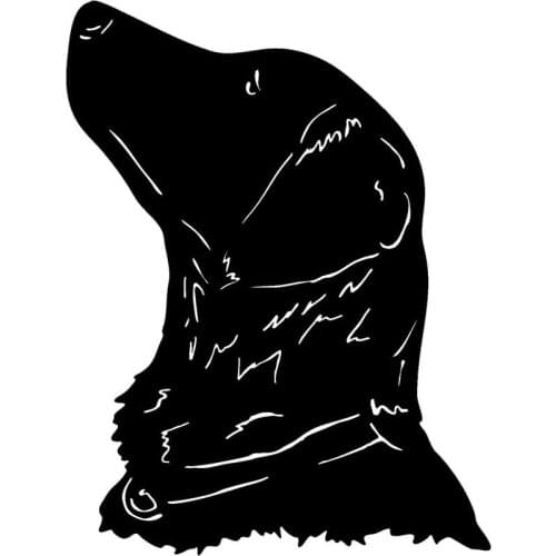 13.7*17.9CM Labrador Retriever Dog Car Stickers Reflective Vinyl Decal Car Styling Truck Decoration Black/Silver S1-0935