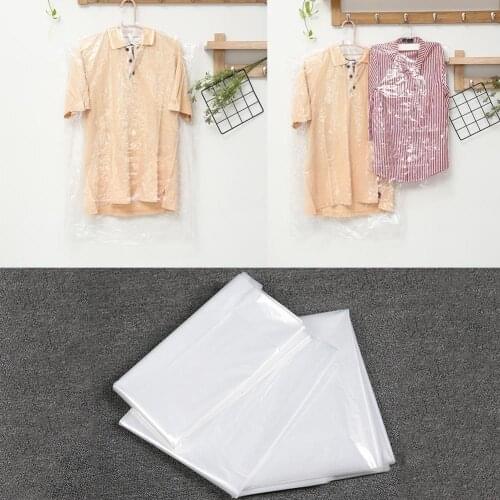 2.2 Silk Clothes Dust Cover Coat Suit Dust Bag Transparent Dry Cleaner Disposable Storage Hanging Bag Wardrobe Organizer