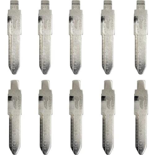 5/15/50pcs Uncut Metal NO. 27 LiShi MZA24 Scale Blank Car Key KD MINI Remote Blade With Tick Marks for Mazda 27# all key lost
