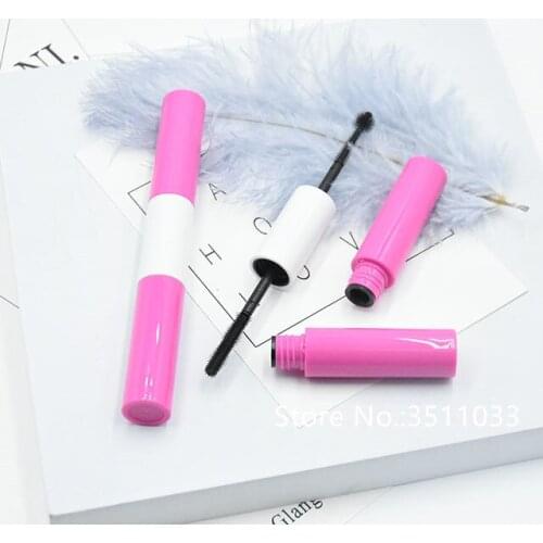6ML 30pcs 50pcs Pink Double Brush Cosmetic Mascara Tube Portable DIY Eyelashes Cream Plastic Container Tube Makeup Tool Bottle