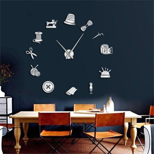New Explosion Tailor 3D Acrylic Mirror Wall Clock European Living Room DIY Large Wall Clock Gift Clock