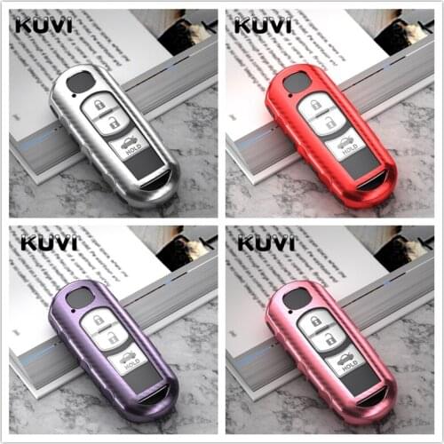 Carbon Grain+Tpu Car Key Case Cover For Mazda 2 3 6 Axela Atenza CX-5 CX5 CX-7 CX-9 2014~17 Auto Key Shell Holder