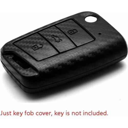 Carbon Car Key Case For VW Volkswagen MK7/GTI 7/Golf 7/Golf R Skoda Octavia A7 SEAT 3 Buttons Folding Remote Fob Cover Keychain