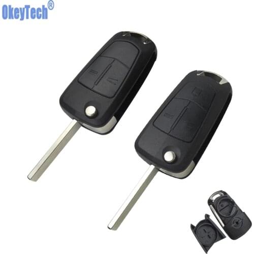 OkeyTech Flip Remote Folding Car Key Fob Case 2 3 Buttons For Opel Vauxhall Corsa D Astra J G Zafira A Vectra B Mokka G Insignia