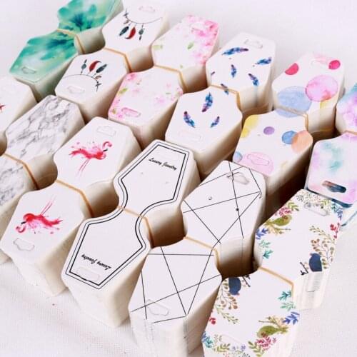 Hot Sale 100pcs/lot 4.5x10.8cm Colorful Paper Cards Printing Jewelry Necklace Bracelet Hang Tag Jewelry Display Cards Label Tag