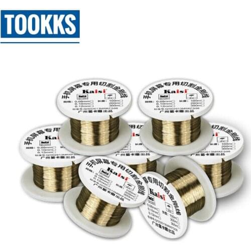 Kaisi 0.08mm 100M Diamond Molybdenum Alloy Cutting Wire Line LCD Display Screen Separator Wire Repair Tool Set