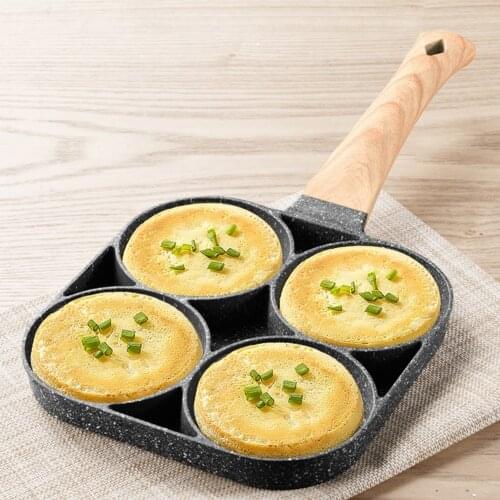 2/4 Hole Frying Pot Pan Thickened Omelet Pan Non-stick Egg Pancake Steak Pan Cooking Egg Ham Pans Breakfast Maker Cookware Tools